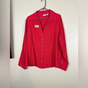 Cato18/20 p2 p 24. 26” length like new red vneck. Button down